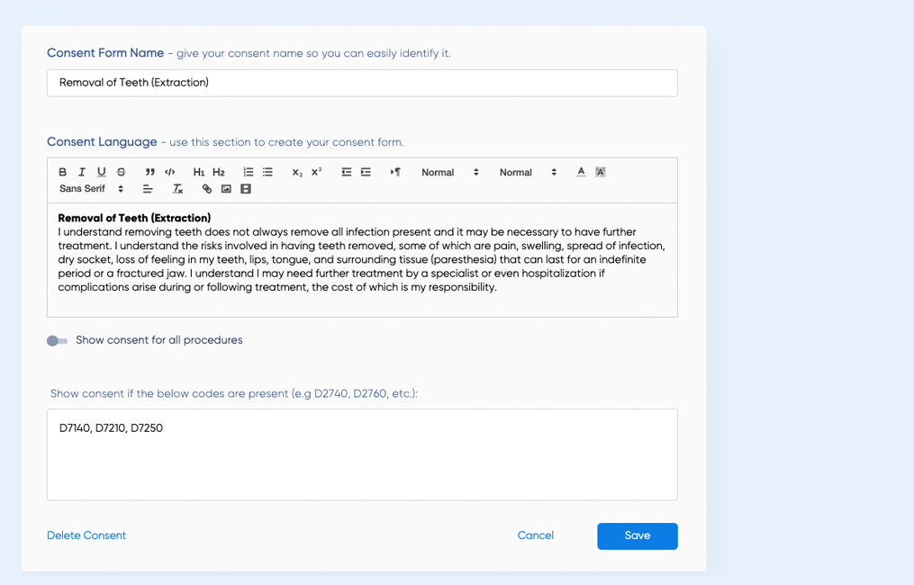 Update Online Consent Forms